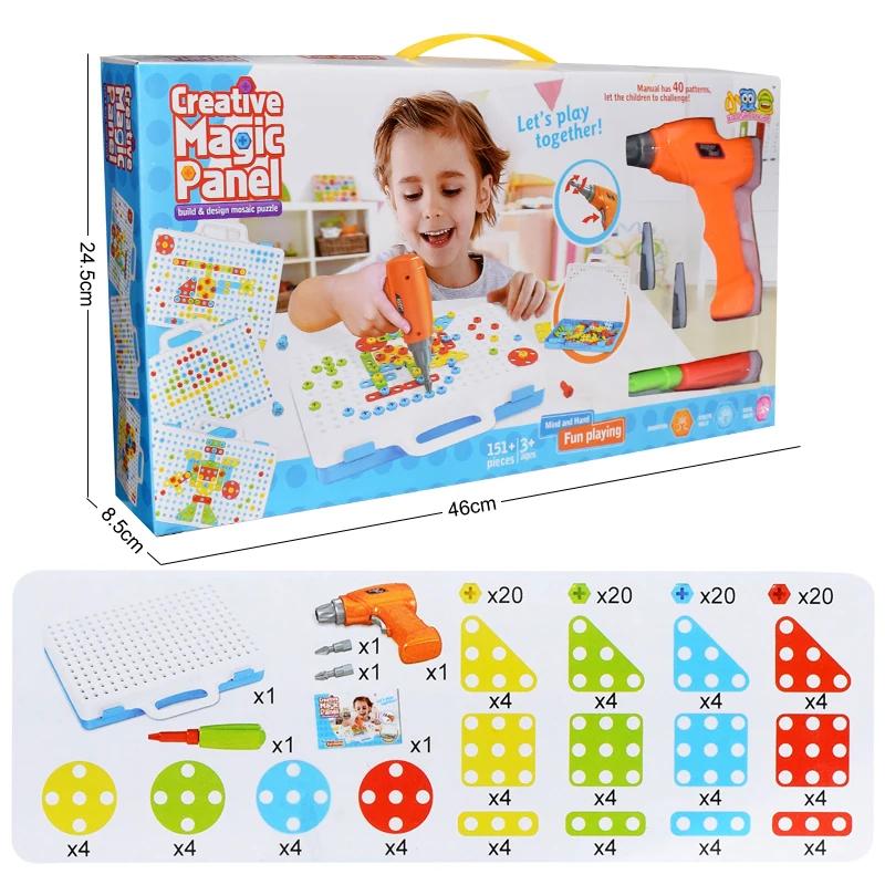 Набор креативных конструкторов, собранный DIY игровой набор, детские игрушки с электродрелью, развивающие STEM-игрушки для мальчиков и девочек, подарок