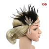 Women Beaded Flapper Hair Accessories Rhinestone Sequin Performance Headwear Elastic Indian Vintage Masquerade Feather Headband