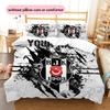 Custom Name Besiktas Pattern Bedding Quilt Set  Home Decoration  Gift (1 * duvet cover + 2 * pillowcase  without core)