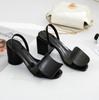 Fashion Designed Square Heel Sandals For Women Roman Square And Round Trendy And Unique Thick Heel Back Strap Sandals Large Size