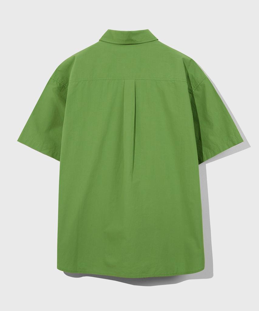 KIIMUIR Cotton Washed Half Shirt_Green
