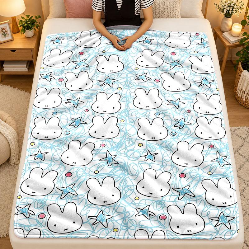Flannel BlanketMiffy Warm Soft Throw Blanket for Indoor Sofa Bed Living Room Use