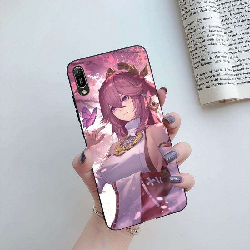 Чехол для телефона Genshin Impact Yae Miko для Huawei Mate 40 30 20 10 Pro Lite Nova 9 8 5T Y7p Y7, мягкий черный чехол для телефона