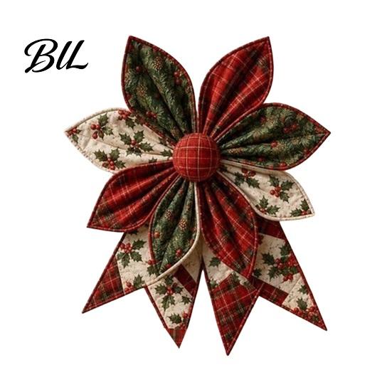 Holiday Wreath Making Supplies Large Patchwork DIY Sewing Kit, Quilted Fabric Craft Set, Diy Kit for Beginners Handmade Rustic Door Decoration