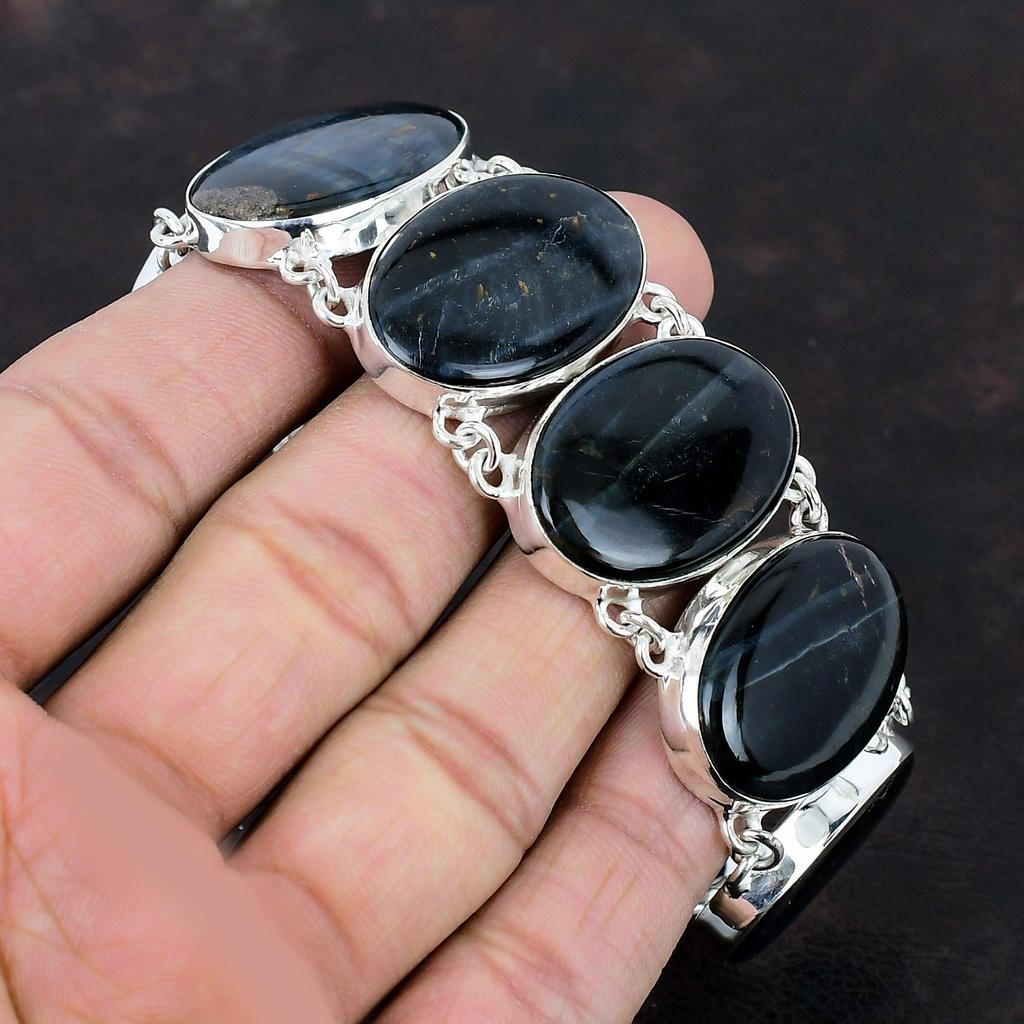 Pietersite Bracelet Original Gemstone Bracelet 925 Sterling Silver Bracelet Pietersite Jewelry Adjustable Chain Bracelet Handmade Jewelry For Gift