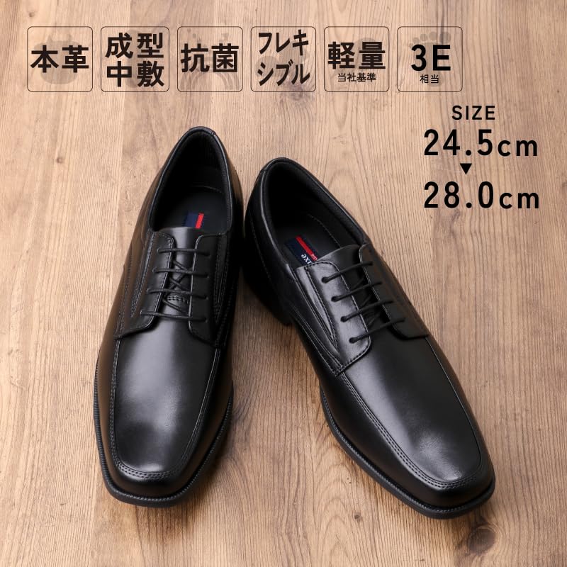 [Texcy Luxe] Business Shoes, Genuine Leather, TU-7769, Men's, Black, 26.5 cm