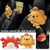 Cartoon Lion Lion Plush Car Neck Pillow Crab Car Waist Cushion Cute Auto Headrest  Car Accessorie