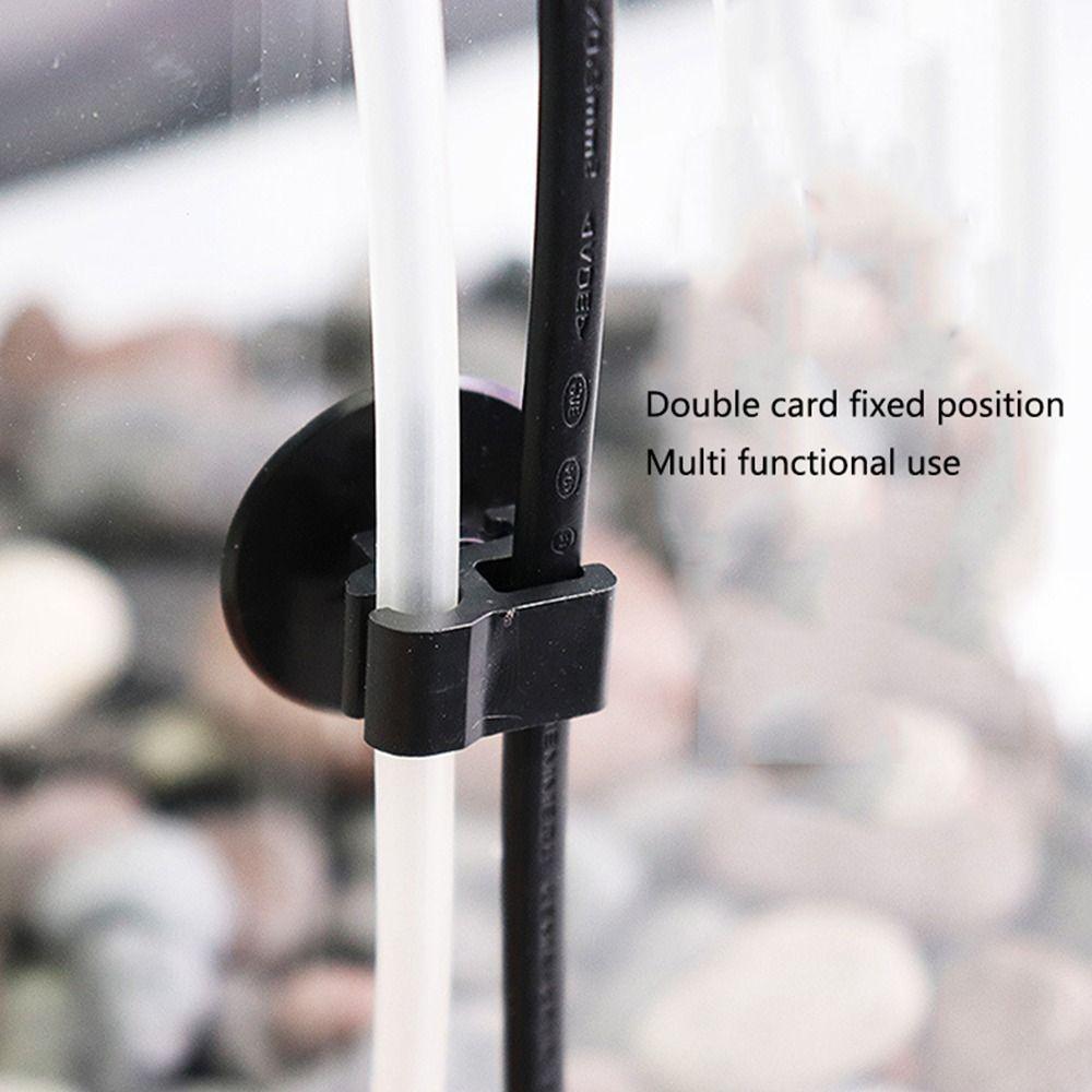 10Pcs ABS Plastic Rubber Fish Tank Sucker Clip Black Oxygen Tube Clip for Fish Tank Aquarium