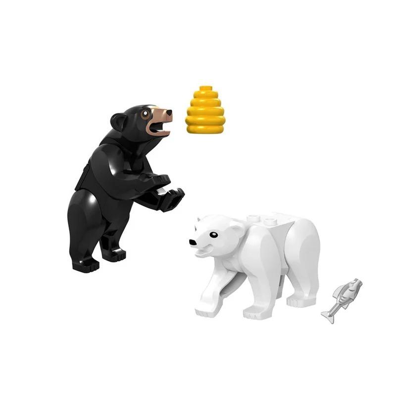 MOC Средневековые Строительные Блоки Фигурки Аксессуары Зоопарк Африканский Слон Верблюд Олень Волк Крокодил Боевой Конь Мини Кирпичик Игрушка Подарок R058