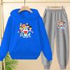 Doraemon Winter Warm Children's Hoodie Set, Casual Sporty Hooded Long Shirt and Long Pants Suitable for Boys Girls Aged 3 to 12