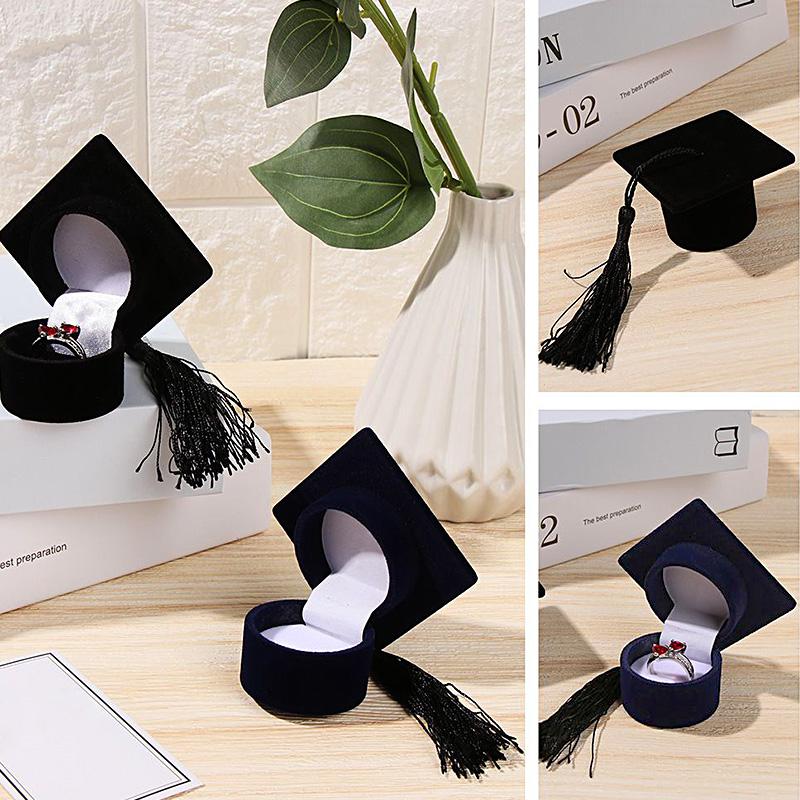1 шт. Поздравления Хранение Выпускной Шляпа Кольцо Помолвочное Кольцо Коробка Ювелирные Изделия Серьги Коробки Подарочные