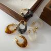 Oval U-shaped Smudge Resin Ear Buckle Retro Maillard Niche Earrings Fashion High-end Temperament Earrings