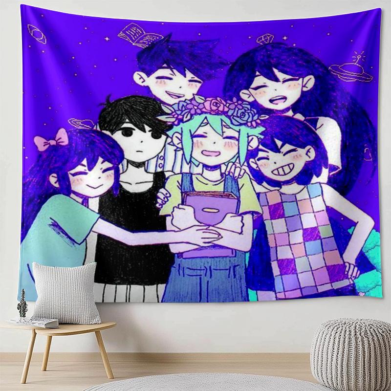 Full Staff Friends Tapestry Hand-Painted Style Wall Hanging Cloth Background Cloth Room Decoration Home Decoration