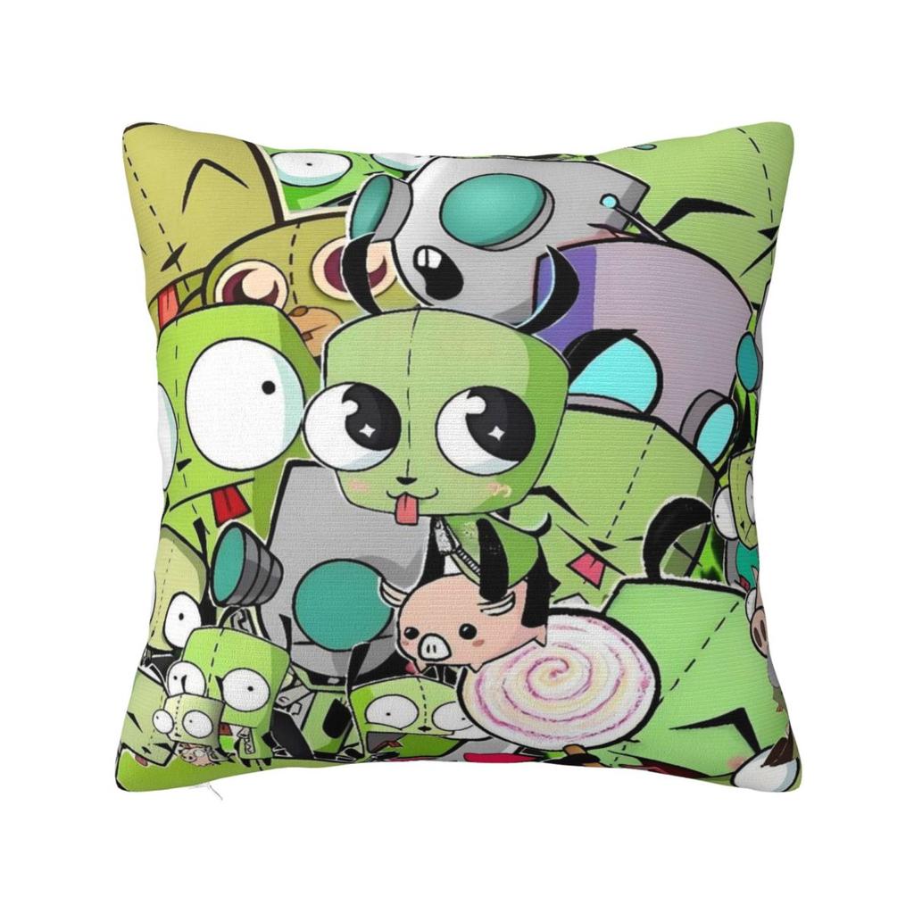 Invaders Zims Cute Anime Pillow Cover Novelty Pillow Case Square Cushion Cover Pillowcases For Chair Sofa Home Decoration