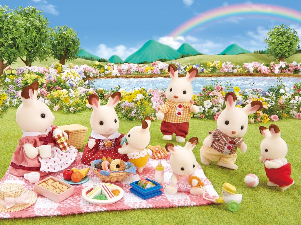 Sylvanian Families Doll Rabbit Family Chocolate Rabbit ST Mark Certified Toy Dollhouse for Ages 3 and Sylvanian Epoch [Chocolate Boy] U-63 Up,