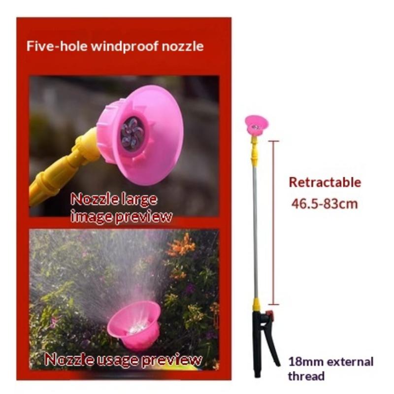 Retractable Garden Watering Sprayer Wand Adjustable Rotating Nozzle for Plant Irrigation Outdoor Deck Cleaning