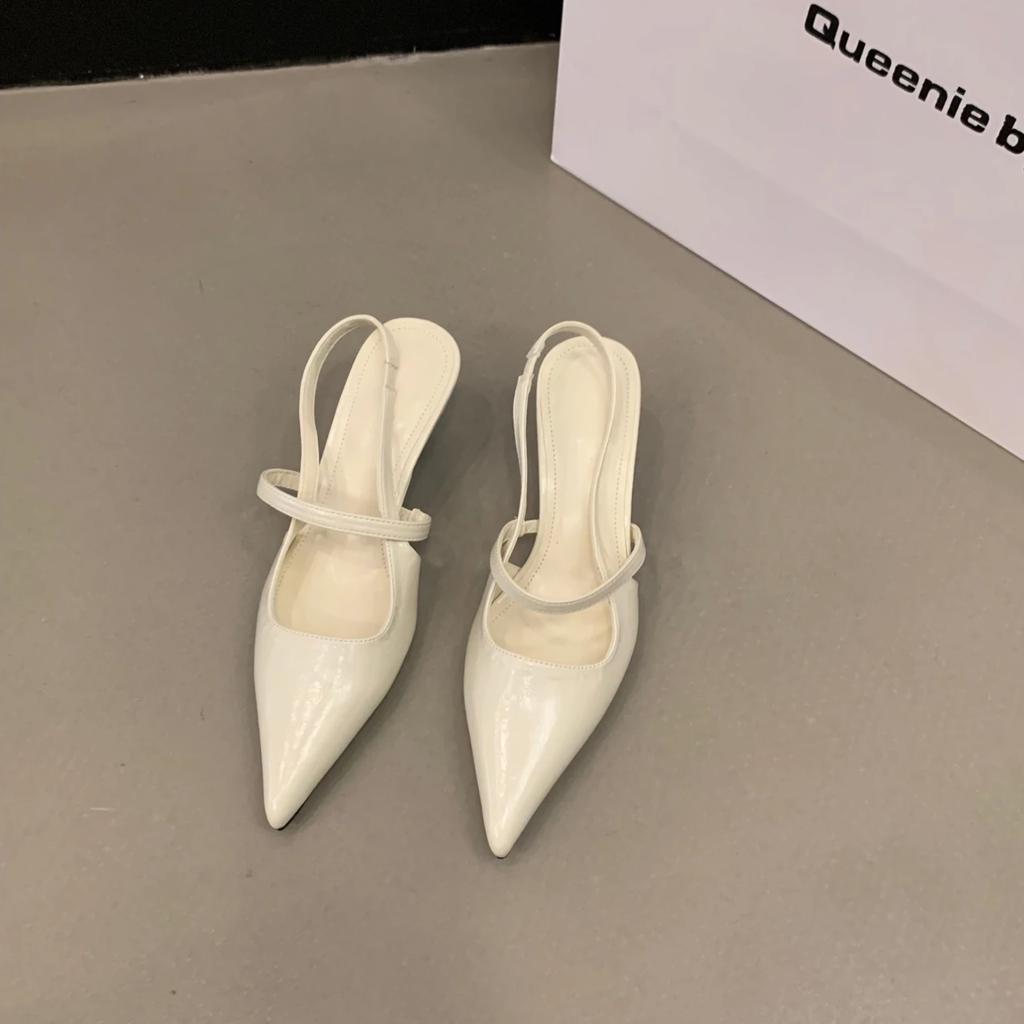 Fashion 4.5cm Summer Heels Shoes for Women New Fashion Thin Heel Pointed Toe Women Sandals Sexy Dress Party Women Heeled Shoes Pumps