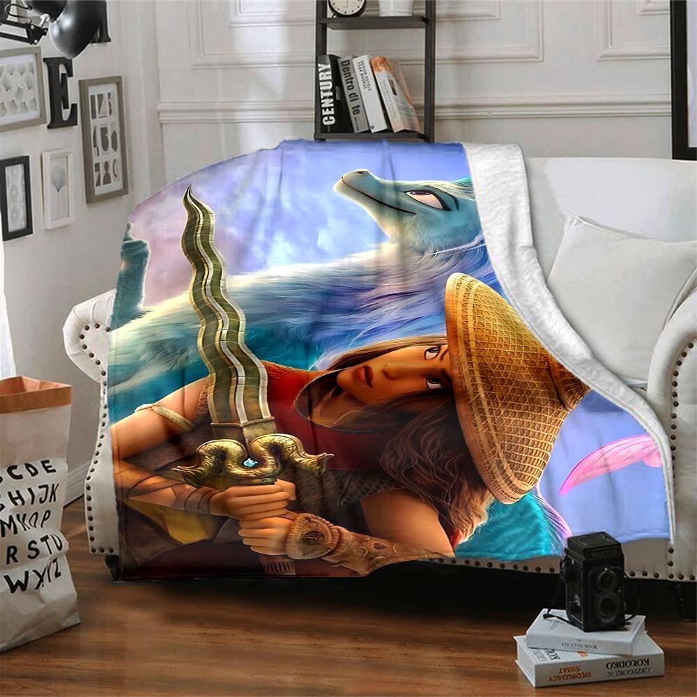 1Pc Fantasy Warrior Journey Flannel Blanket, Soft And Comfortable, Casual Warm, Camping Travel, Christmas, Halloween Xmas Gift S1457