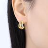 Orstarry S925 Silver gold French 3-layer Stud Earrings For Lady S925 Jewelry Party Anniversary Trendy Original Gift