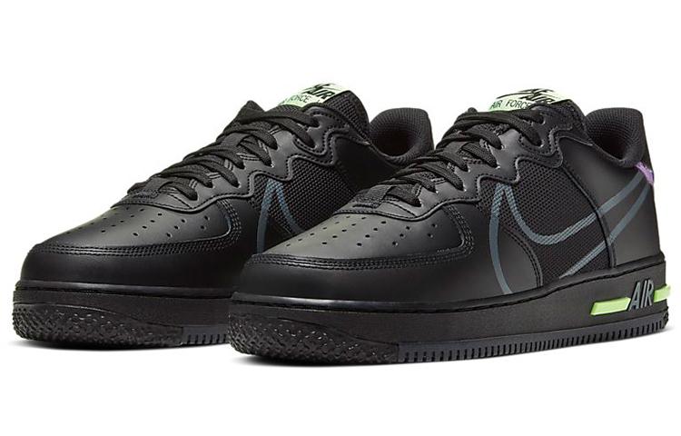 Nike Air Force 1 React Черный Фиолетовая Звезда Едва Ли Желтый CD4366-001