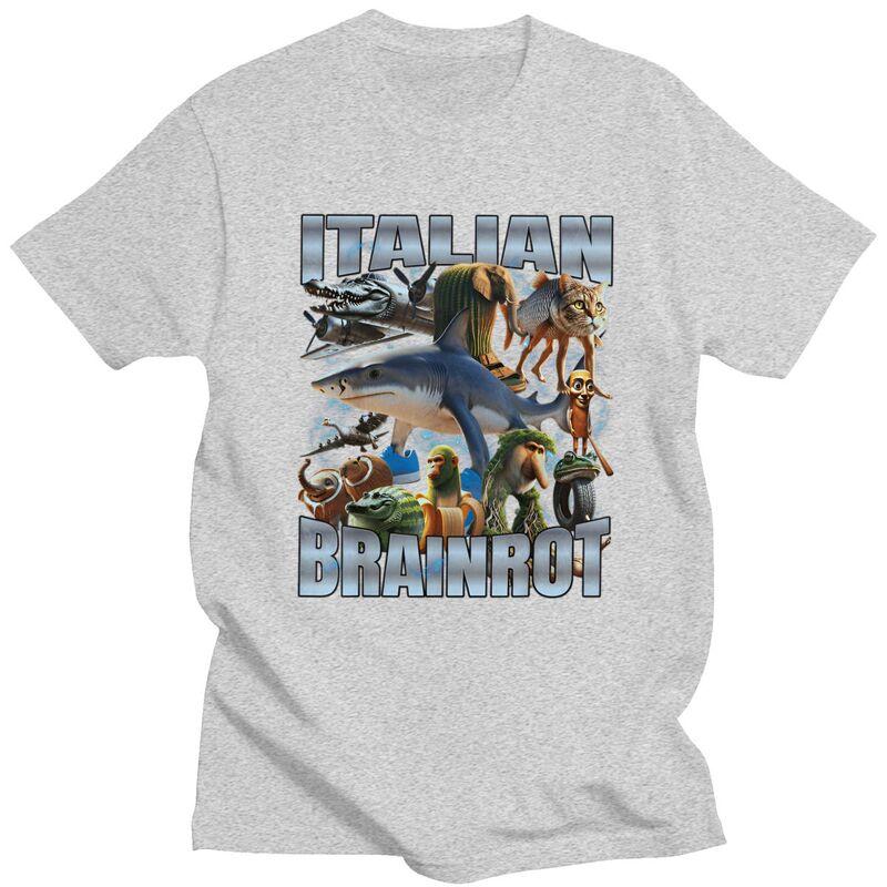 Italian Brainrot Meme Collage T Shirts Unisex ShortSleeve Tshirt Streetwear Casual Graphic Tee Tops Loose Oversized Clothes