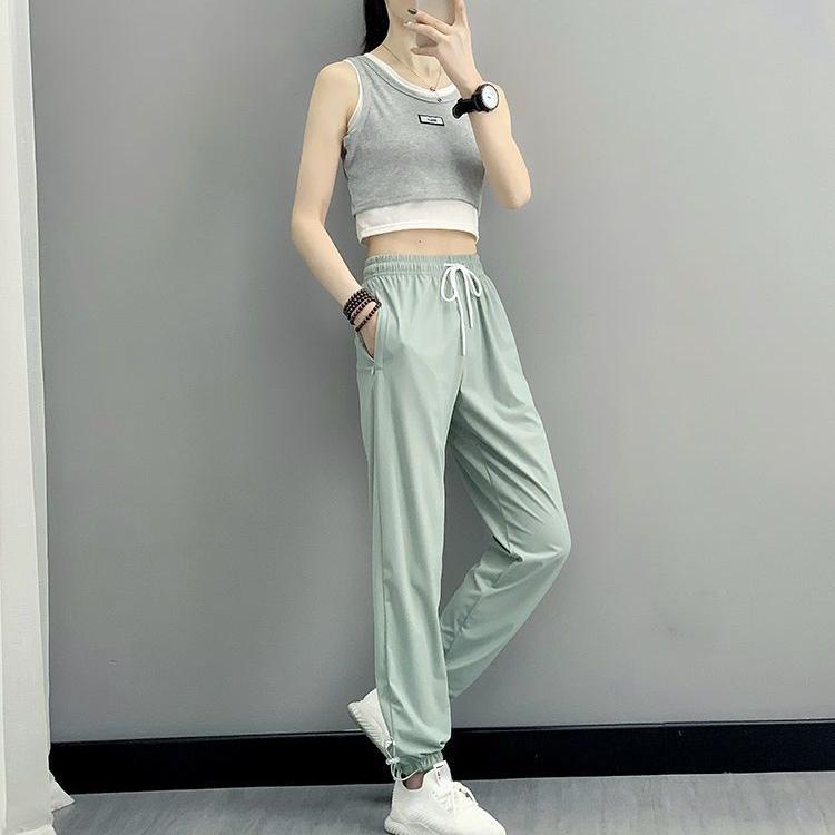 Дышащие быстросохнущие спортивные брюки для женщин, летние брюки для бега на открытом воздухе