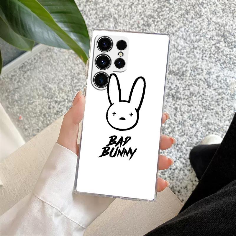Чехол для телефона Bad Bunny Heart Rabbit X 100pre Для Samsung S24 S23 Ultra S22 S20 Plus S21 FE Прозрачные чехлы Обложка Galaxy S24Ultra Funda
