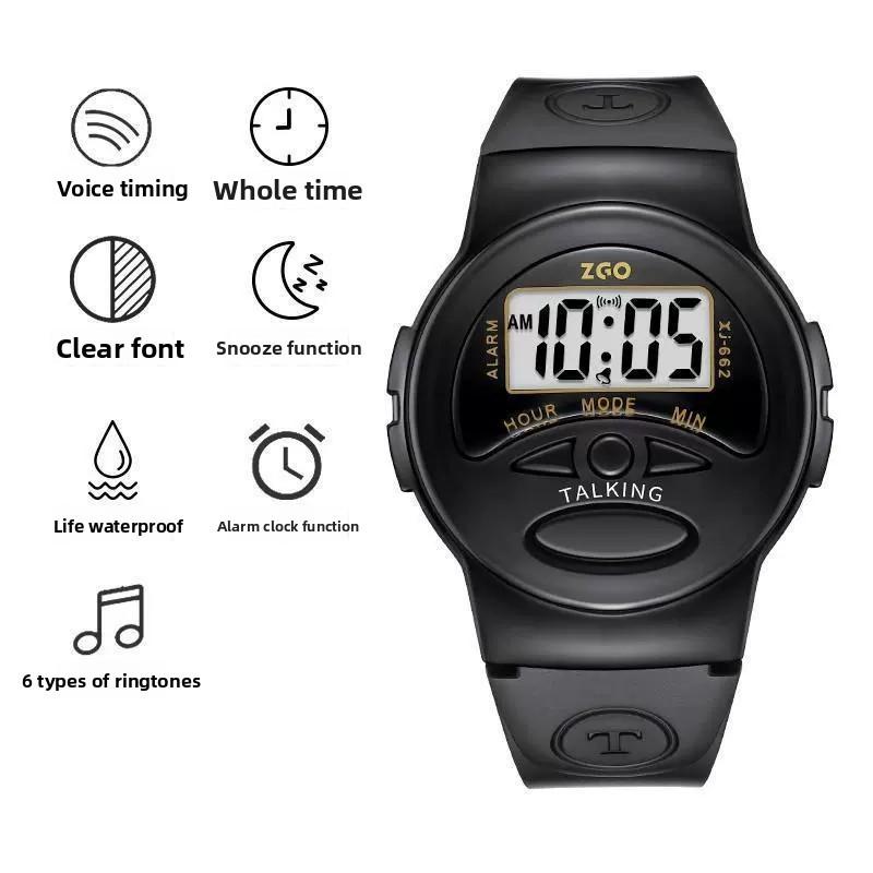 Цифровой голосовой отчет Пожилые часы с объявлением времени для пожилых и слепых пользователей