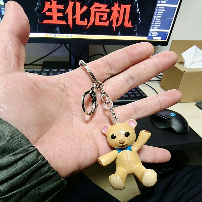 New Requiem Cute Bear Charm Leon Ada Keychain 3d Printed Keyring Bag Charm Desk Ornament Collectible Birthday Gift