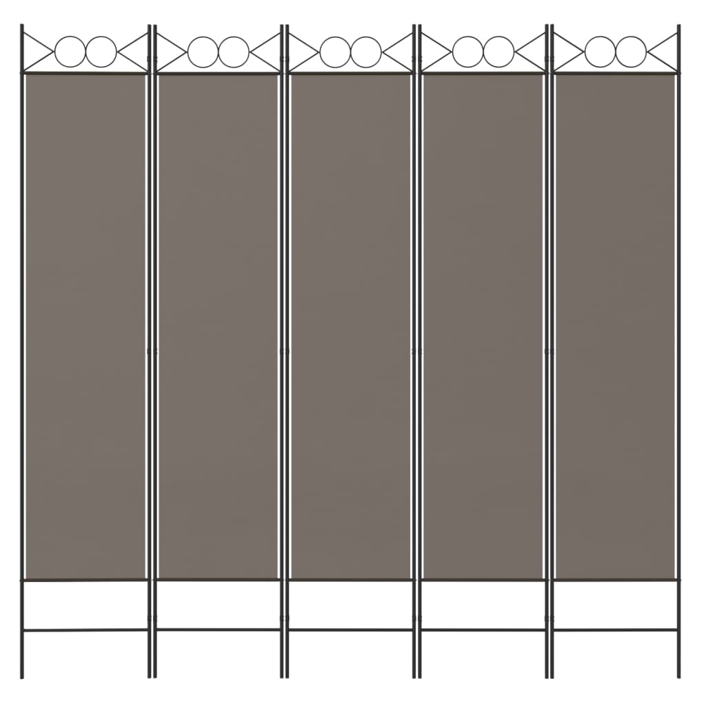 5 Piece Anthracite Room Divider 200 x 200 cm Fabric