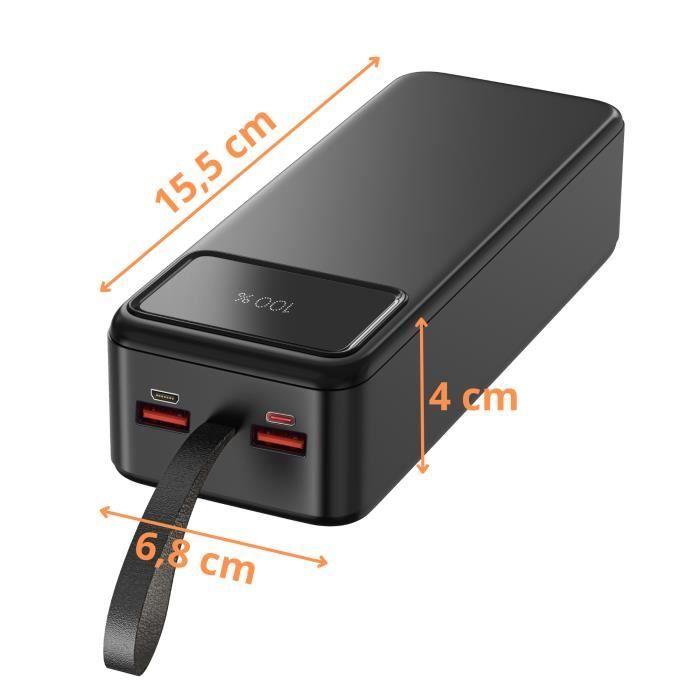 Внешний аккумулятор 30000 мАч USB USB-C micro-USB Быстрая зарядка светодиодный экран Phonillico®