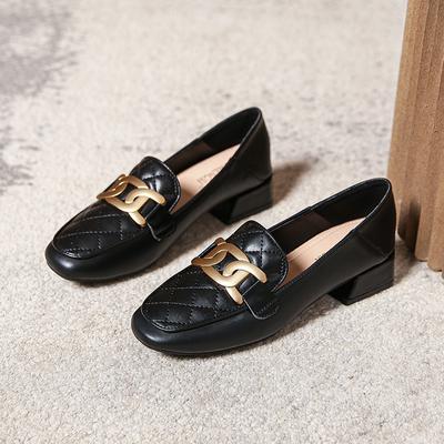 Мокасины, женские туфли Мэри Джейн в стиле ретро, ​​весенняя обувь, женские туфли Мэри Джейн на высоком каблуке большого размера, на толстом каблуке с квадратным носком