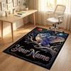 Cosmic Moon Mandala Theme Soft Crystal Velvet Rug Custom Name & Text Print Non Slip Floor Rug for Bedroom Living Room