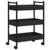 VidaXL Kitchen Trolley, Shelf with Wheels, Service Cart, Indoor Living Room Bathroom Storage Furniture, Black 842356