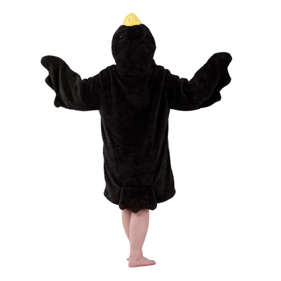 Худи-одеяло гусь, комбинезон, оверсайз, носимое одеяло-худи с рукавами для взрослых и детей, теплый уютный флисовый спальный мешок