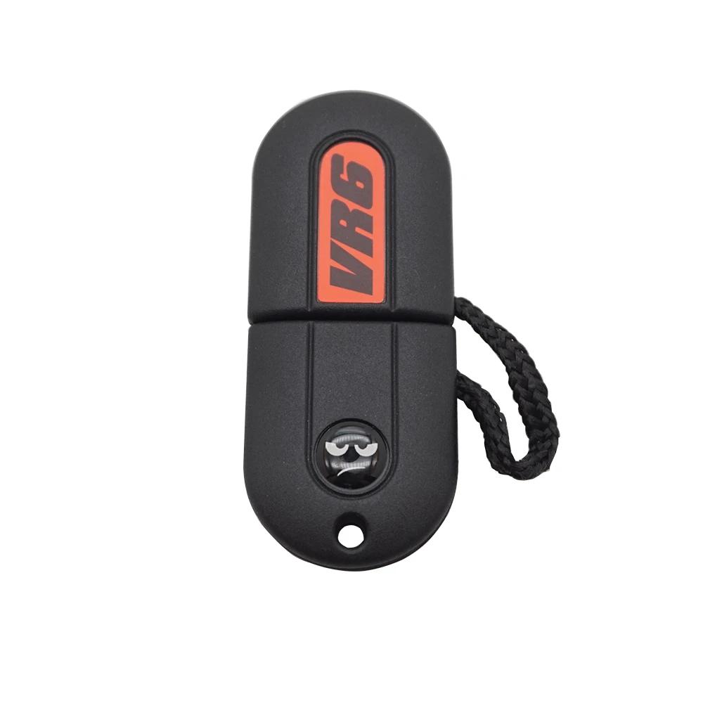 Xinyuexin New Smile Sticker Pill Key Shell Fob Fit for VW 16V VR6 TDI MK2 Golf G60 GT Key HU49 UncutBlade with LED LIGHTING KEY