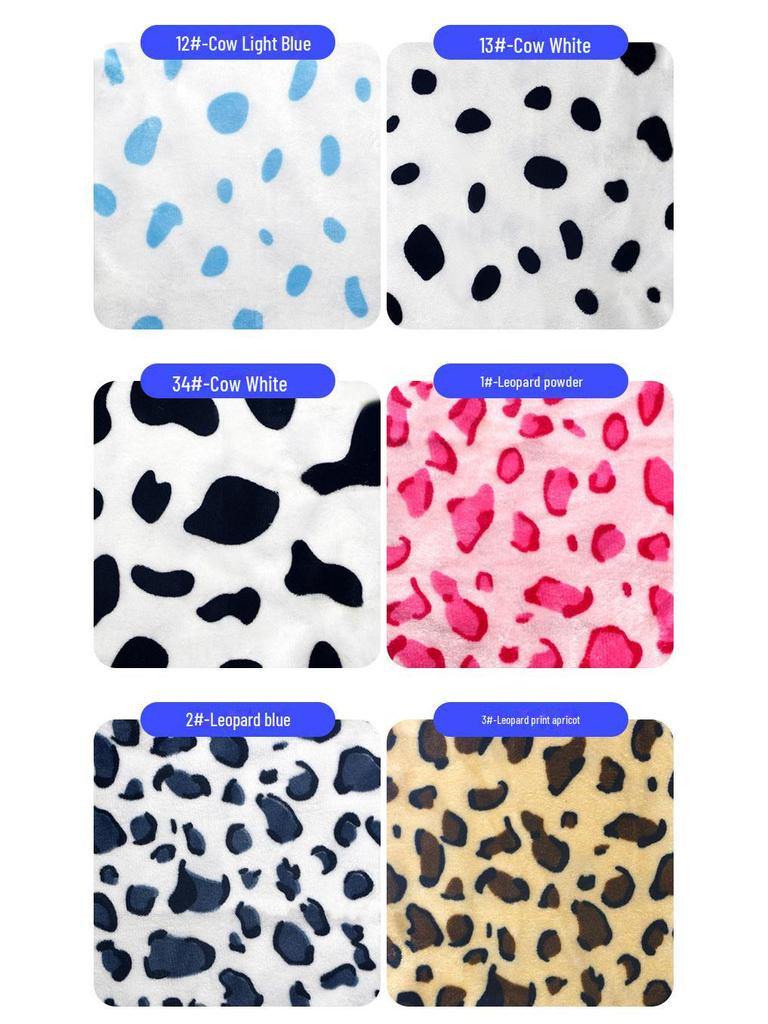 Ультрамягкая фланель с кристаллическим принтом и узорами в виде леопарда, тигра, коровы, жирафа, пятнистой собаки и черепахи, короткая плюшевая ткань.