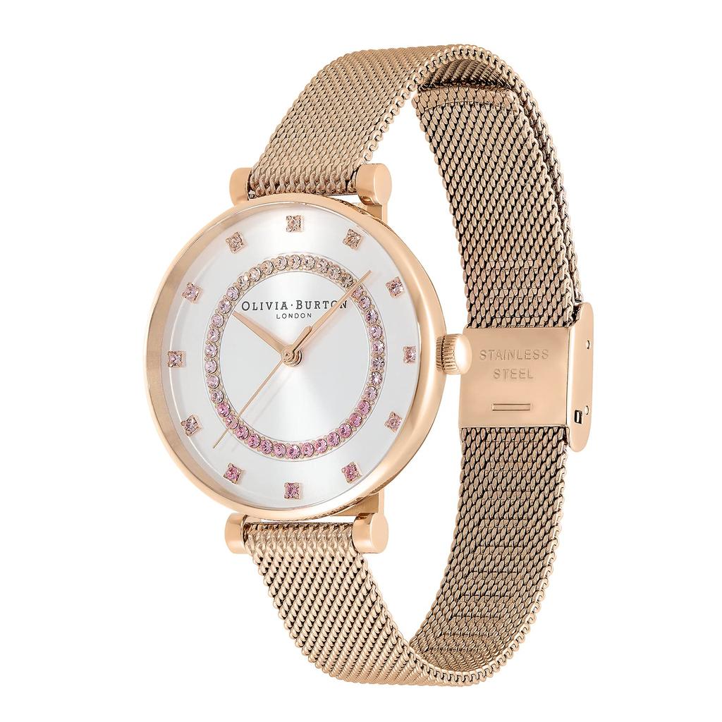 Авторизованный дилер Olivia Burton Watch Ladies ob24000006 Belgrave 32mm Tea Bar White Carnation Gold Mesh [OLIVIA BURTON] &
