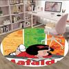 1pc Mafalda1 Print Round Carpet Chair Round Carpet Suitable for Bedroom Living Room Home Decorative Carpet