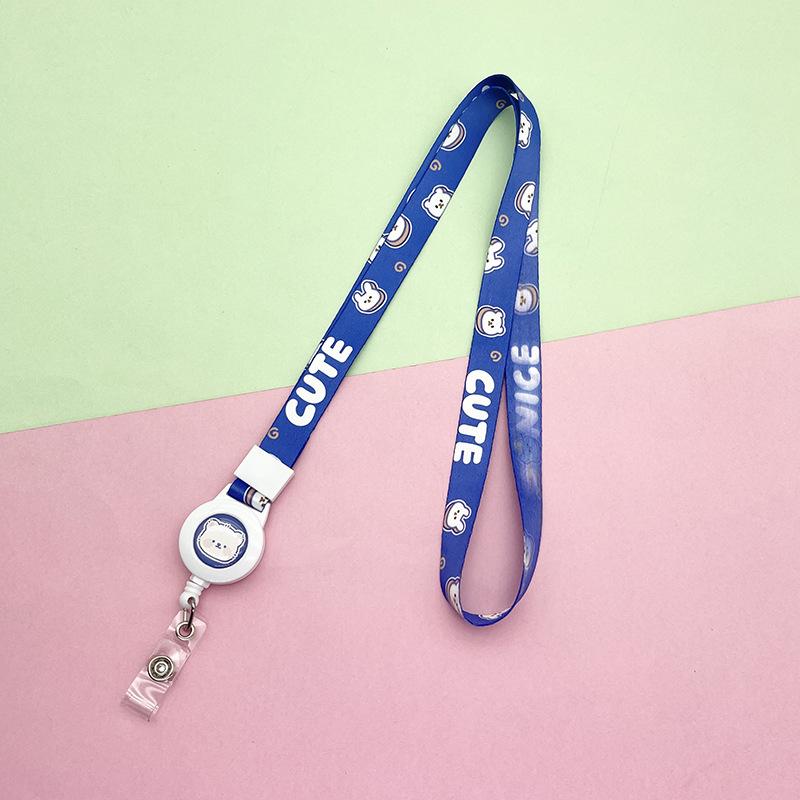 Cute Cartoon Retractable Badge Reels Lovely Animal Floral Fruit ID Card Lanyards Badge Holder Office Accessories School Supplies