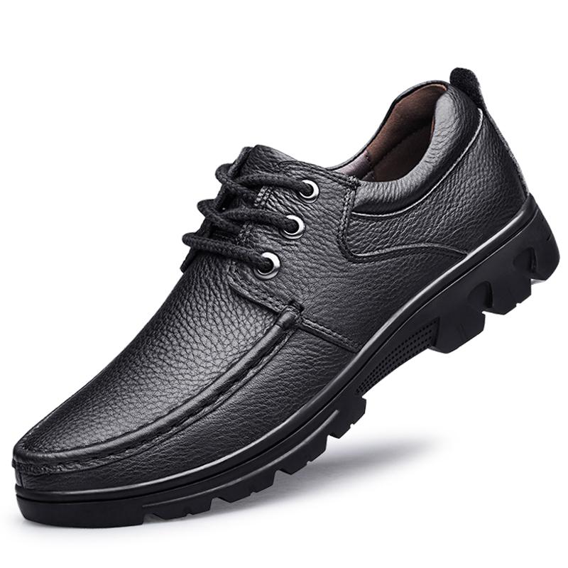 Trendy Men's Casual Shoes Simple Men's Retro Genuine Leather Shoes Elegant Formal Commuter Work Shoes