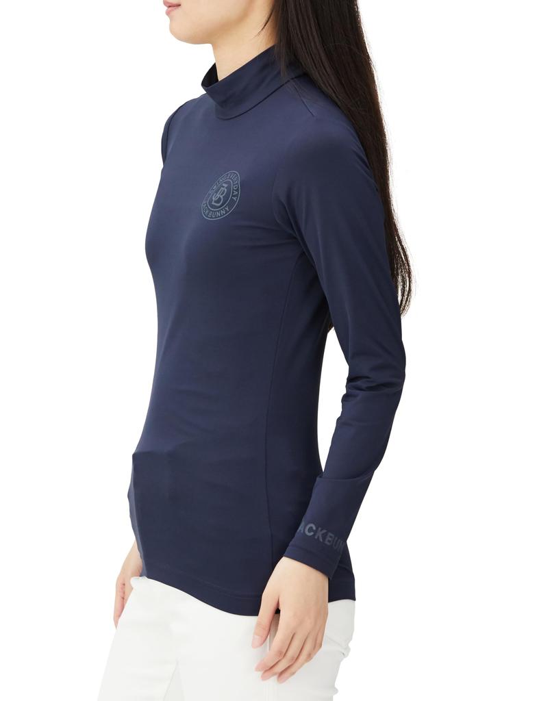 Jack Bunny Twincot UV Long Sleeve Mock Neck High Size 120 Women's Shirt, Neck, Navy, (Size Small), 263-4166334