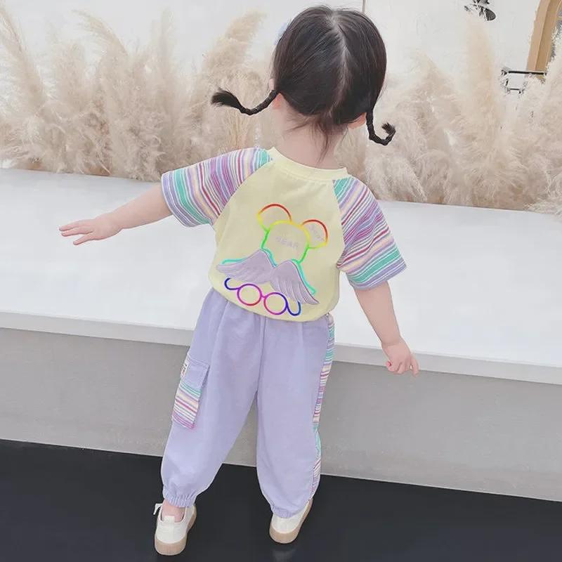 Летний комплект из двух частей для девочек-знаменитостей 2022 года – стильная детская одежда