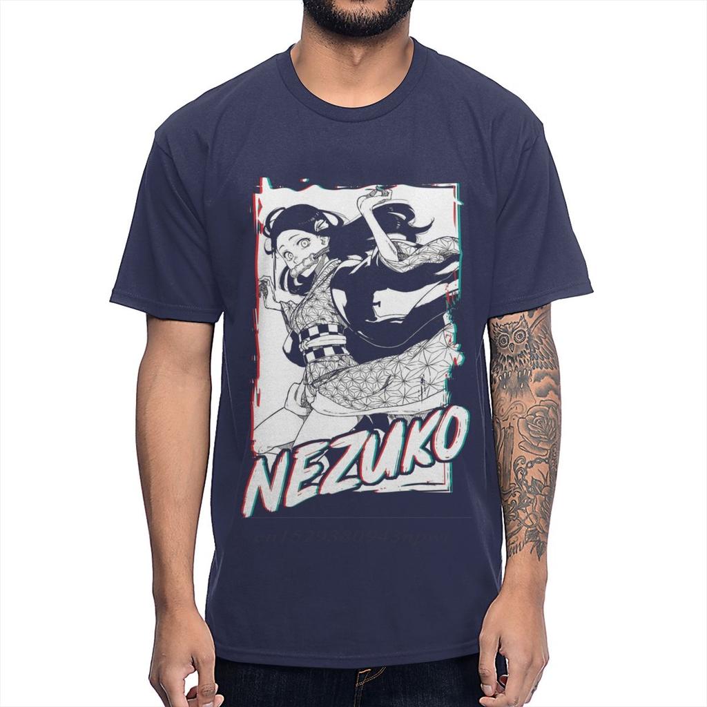 Demon Slayer Kimetsu no Yaiba T Shirt Vaporwave Kamado Nezuko Graphic Print Soft Cotton Tshirt Guys Punk Designer Streetwear