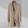 Simple Autumn and Winter Men's Double-sided Woolen Coat Medium and Long Suit Collar Hand-sewn Woolen Coat Coat
