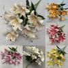 9 Flowers Artificial Stems Pu Material 3d Simulation Lilies Wedding Home Decor