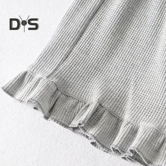 Женские шорты из вафельного трикотажа с эластичной резинкой на талии, шорты с оборками, широкие струящиеся шорты, повседневный летний наряд для отдыха