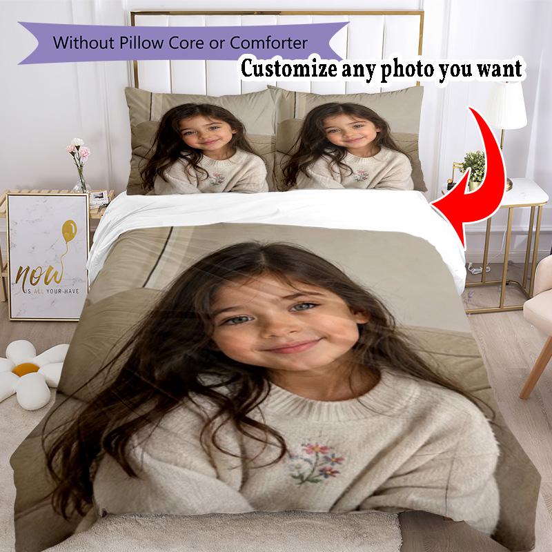 Персонализация Фото Персонализируйте свою фотографию Комплект постельного белья Дышащий пододеяльник с наволочками Домашний декор Подарок на день рождения