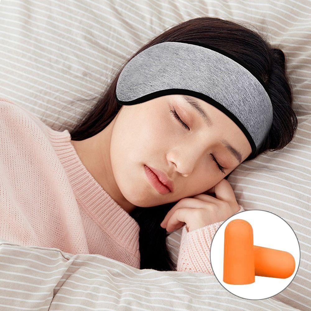 Adjustable Polyester Noise Cancellation Ear Muffs Blackout Mask Sleeping Relaxing Sleep Mask