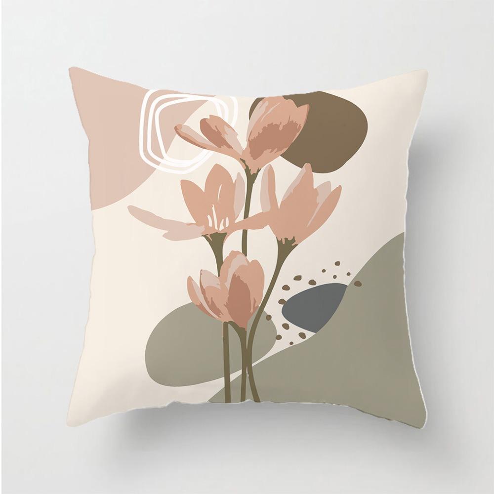 Modern Daisy Flower Peach Skin Pillow Cover 2D Flat Printed Cushion Case For Living Room Sofa Bedroom Home Decor 45X45Cm New